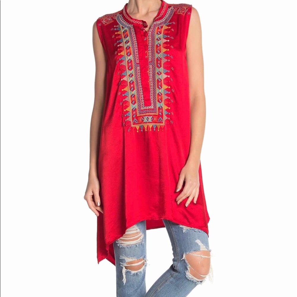 Johnny Was Versairo Crinkle  Satin Tunic